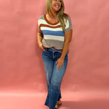 Radiant Days Knit Top – Lightweight Striped Fall Sweater