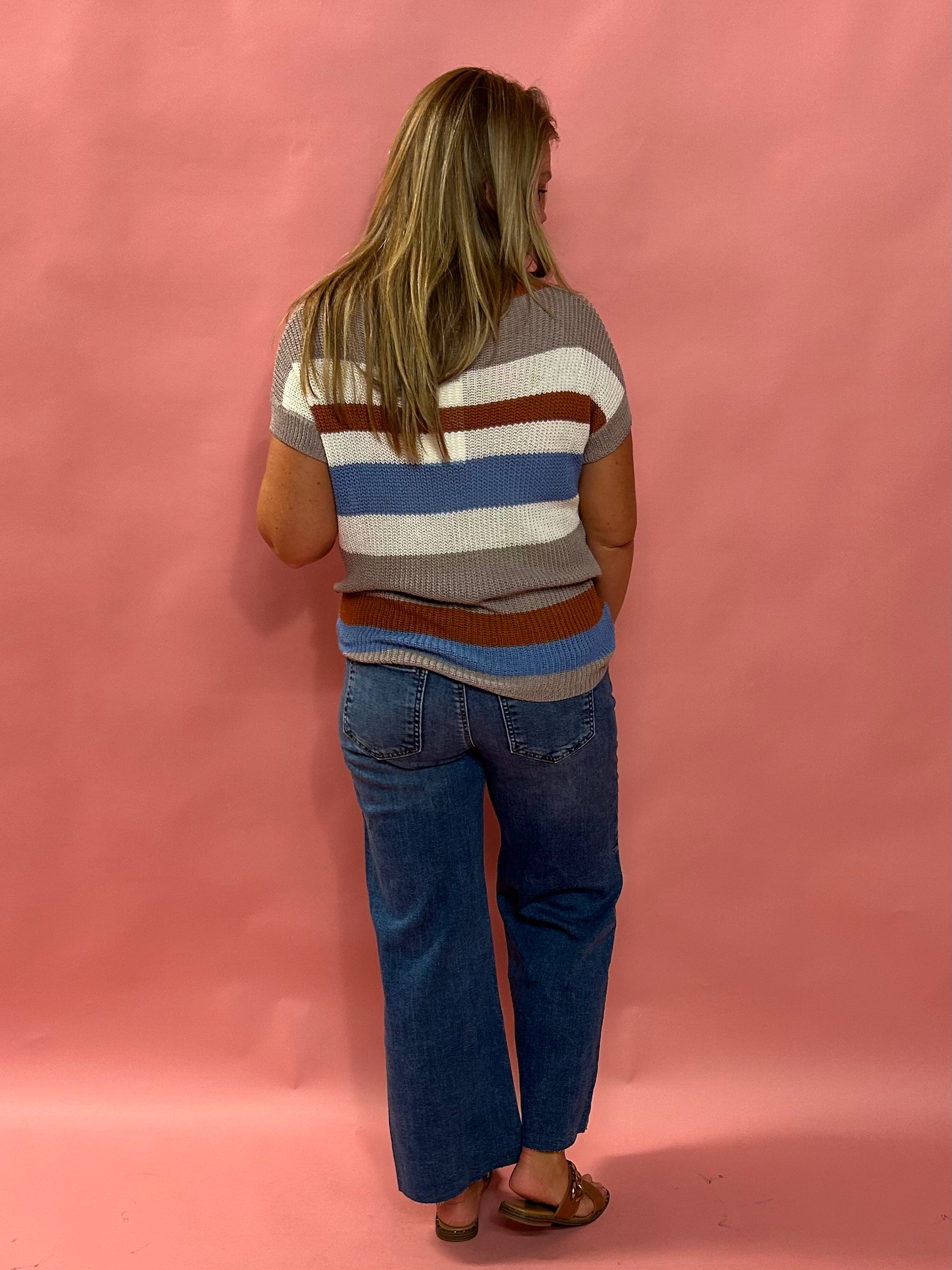 Radiant Days Knit Top – Lightweight Striped Fall Sweater