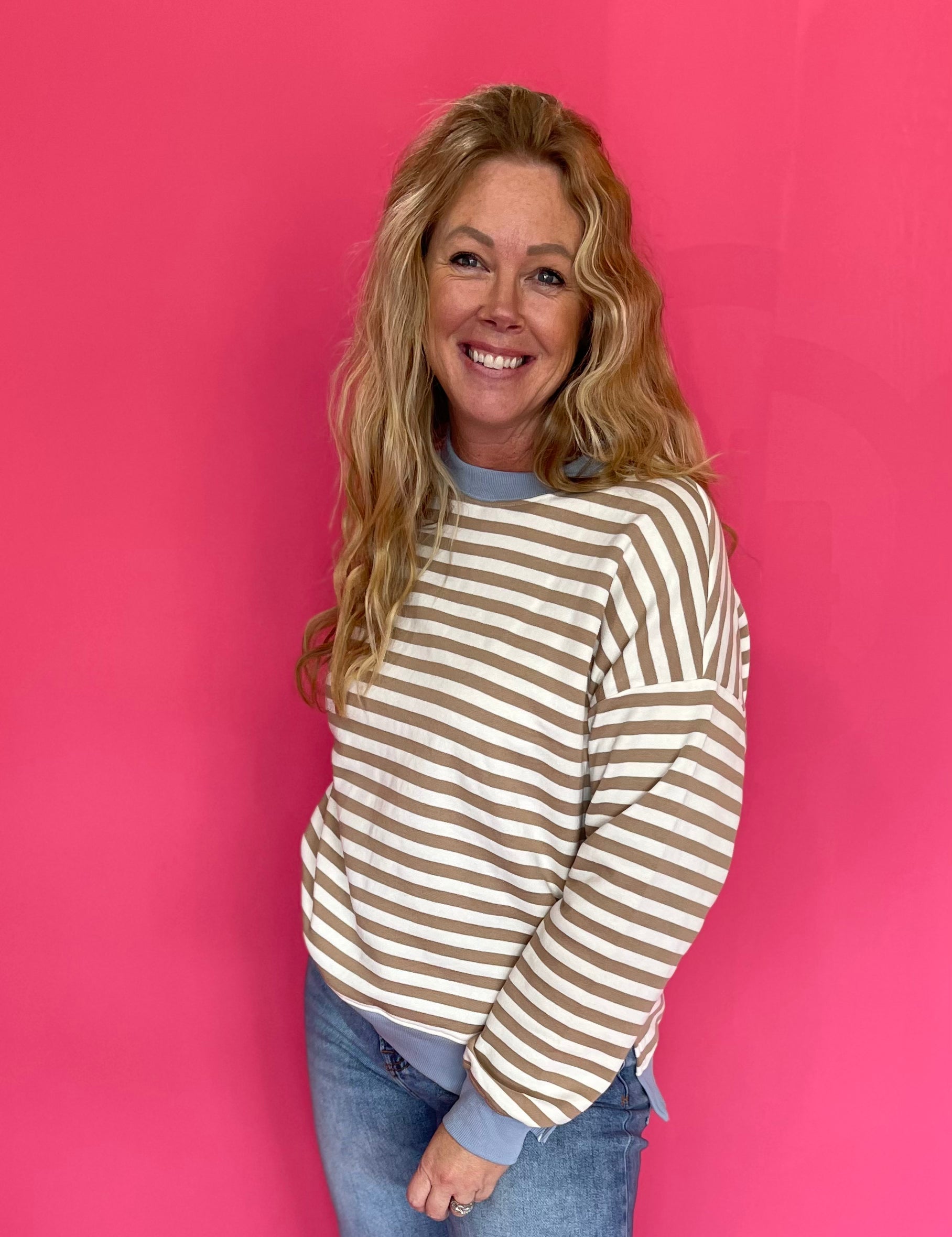 Reach-For-It Knit Pullover in Blue