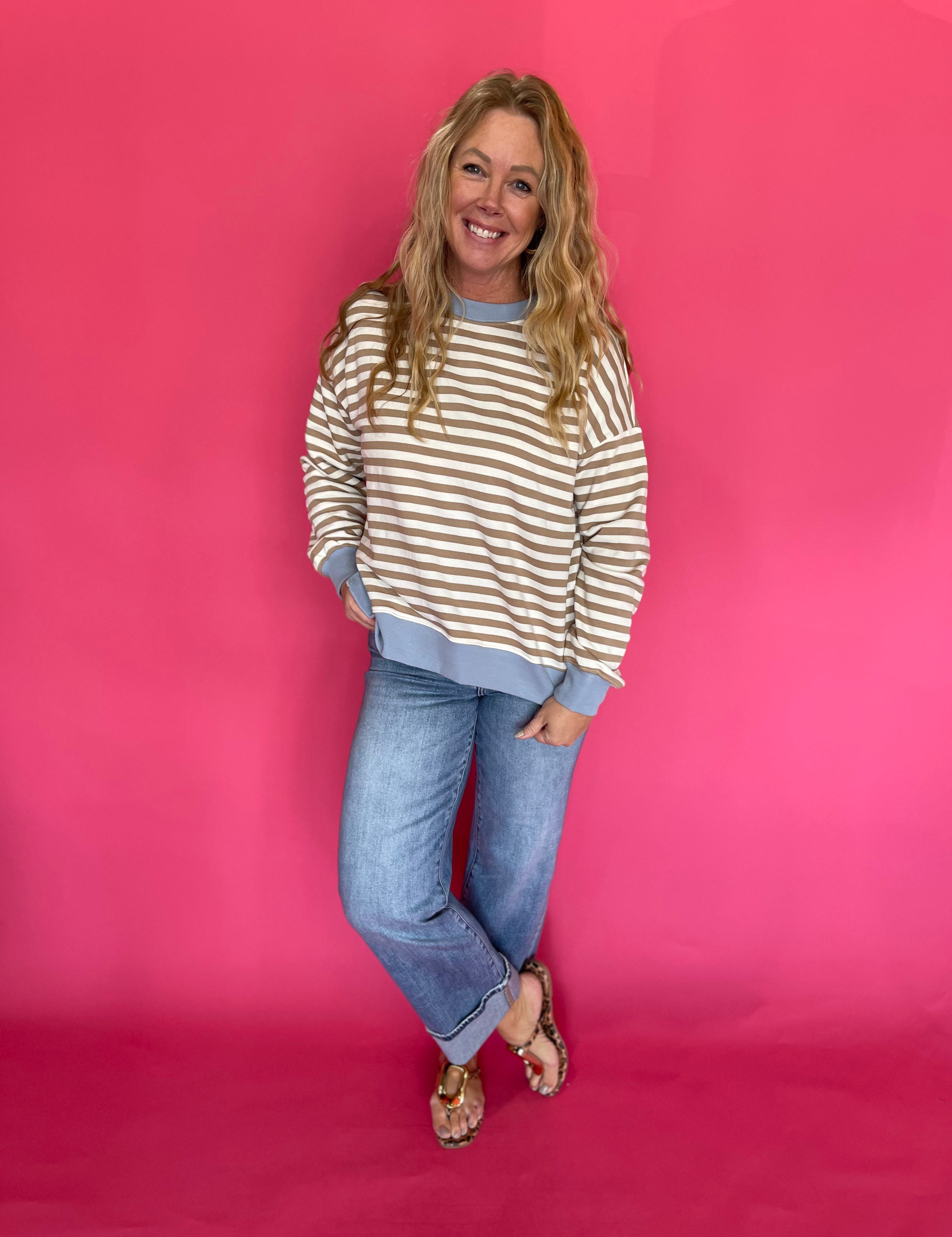 Reach-For-It Knit Pullover in Blue