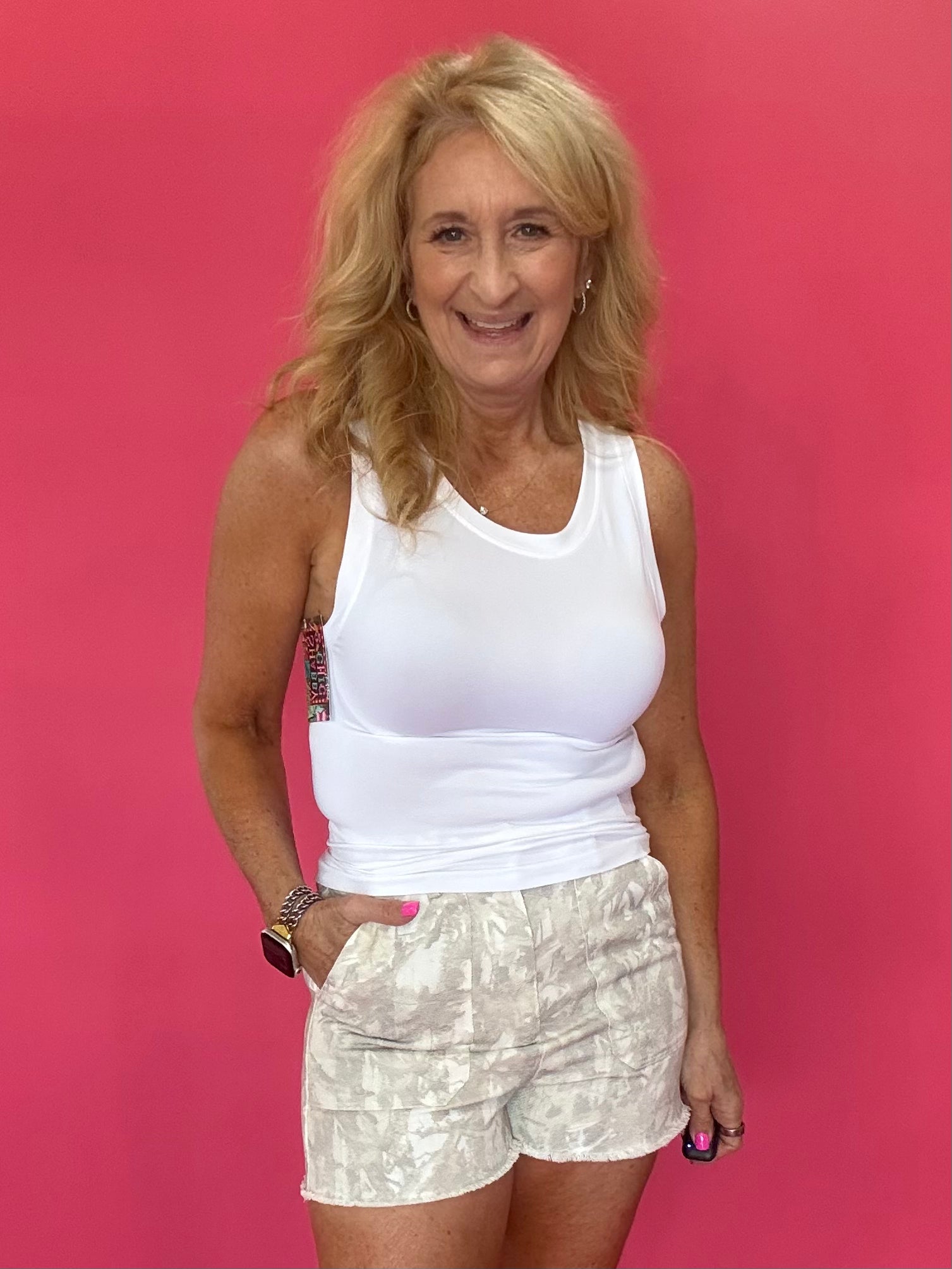 Ready To Go Essential Seamless Tank in White