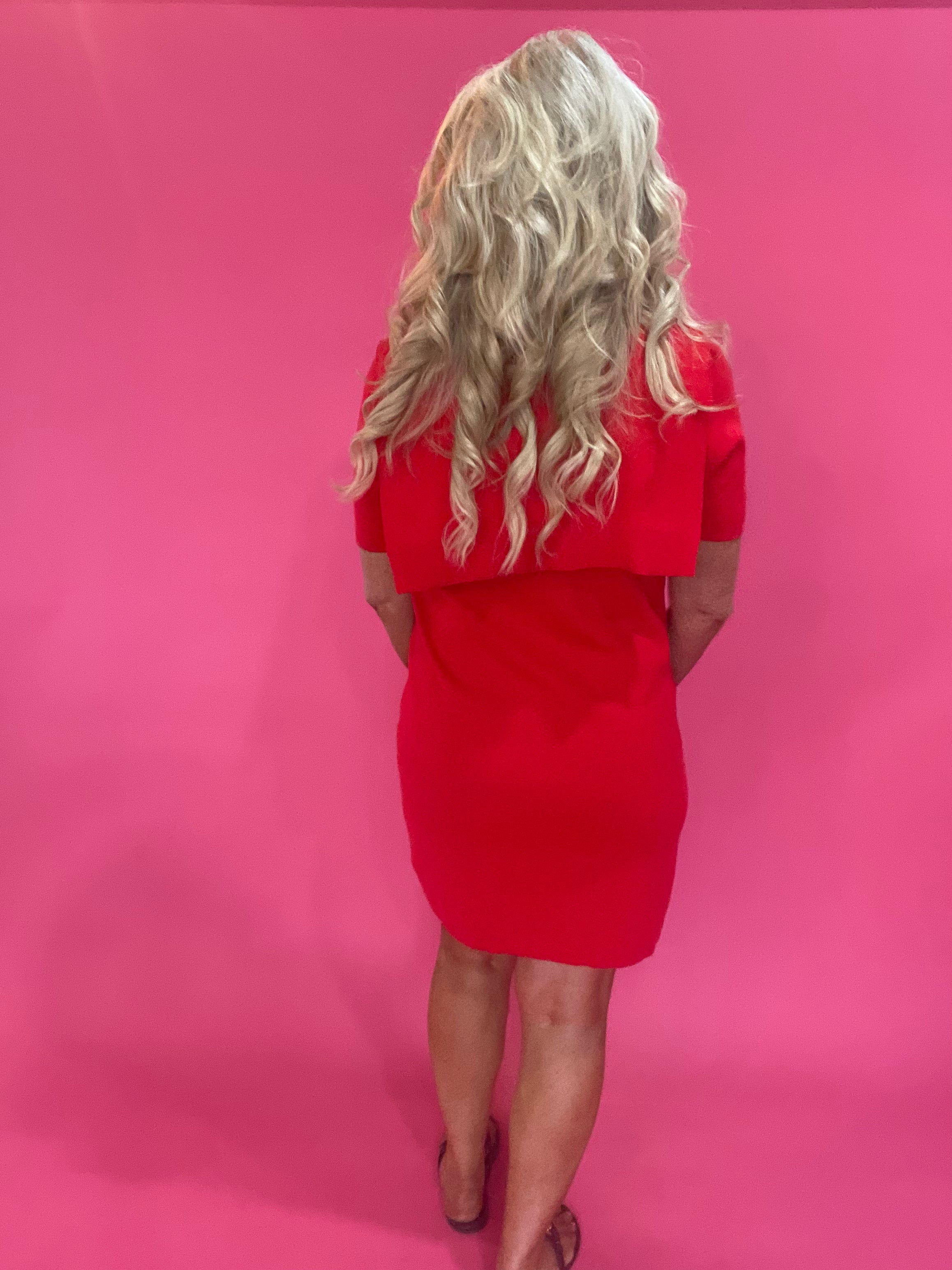 Red Alert Tie-Neck Dress