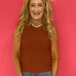 Ribbed Sweater Knit in Rust
