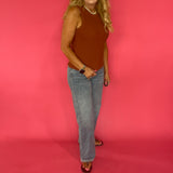 Ribbed Sweater Knit in Rust