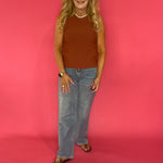 Ribbed Sweater Knit in Rust