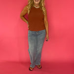 Ribbed Sweater Knit in Rust