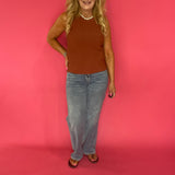 Ribbed Sweater Knit in Rust
