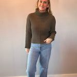 Ribbed Turtleneck Sweater in Olive - Shabby 2 Chic Boutiques