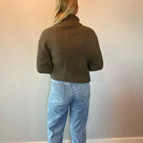 Ribbed Turtleneck Sweater in Olive - Shabby 2 Chic Boutiques