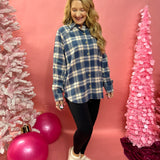 Romeo Boyfriend Plaid Button Down Top