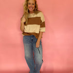 Rust Colorblock Drop Shoulder Tee