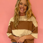 Rust Colorblock Drop Shoulder Tee