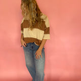 Rust Colorblock Drop Shoulder Tee