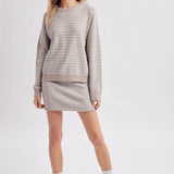 Sage Striped Knit Two Piece Sweater Set