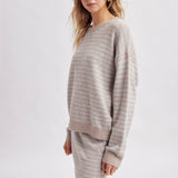 Sage Striped Knit Two Piece Sweater Set