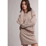 Sage Striped Knit Two Piece Sweater Set