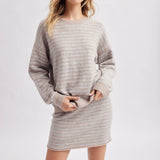Sage Striped Knit Two Piece Sweater Set