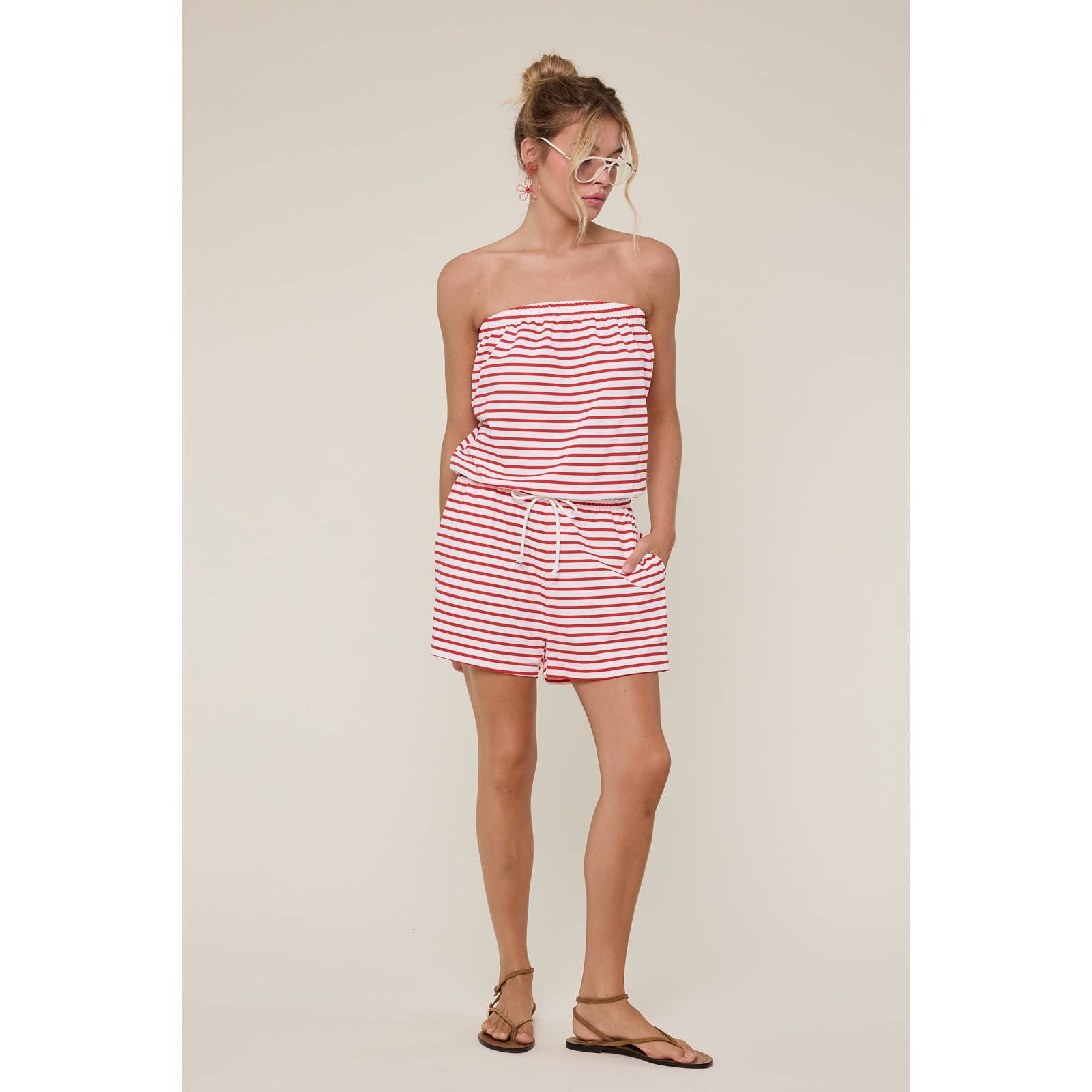 Cherry On Top Striped Romper