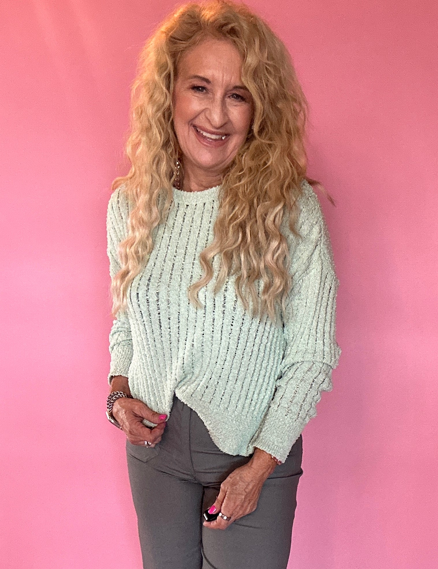 Sage Advice Bouclé Rib Sweater