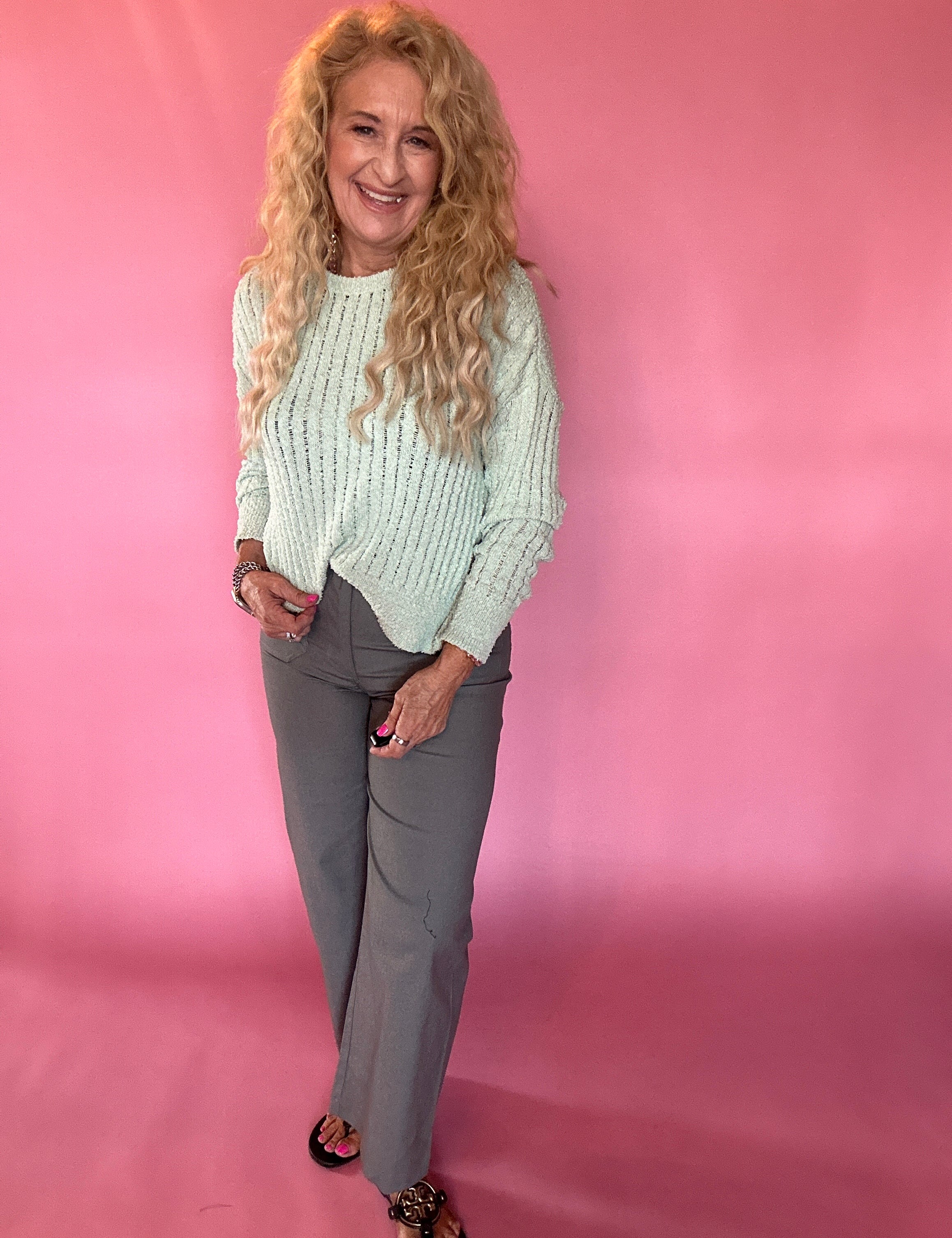 Sage Advice Bouclé Rib Sweater