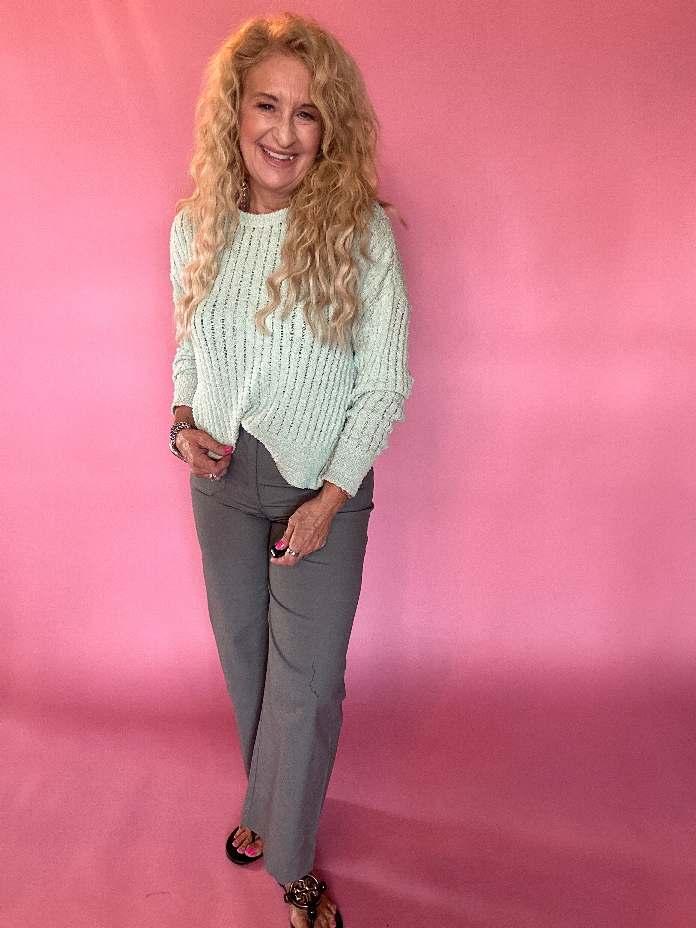 Sage Advice Bouclé Rib Sweater