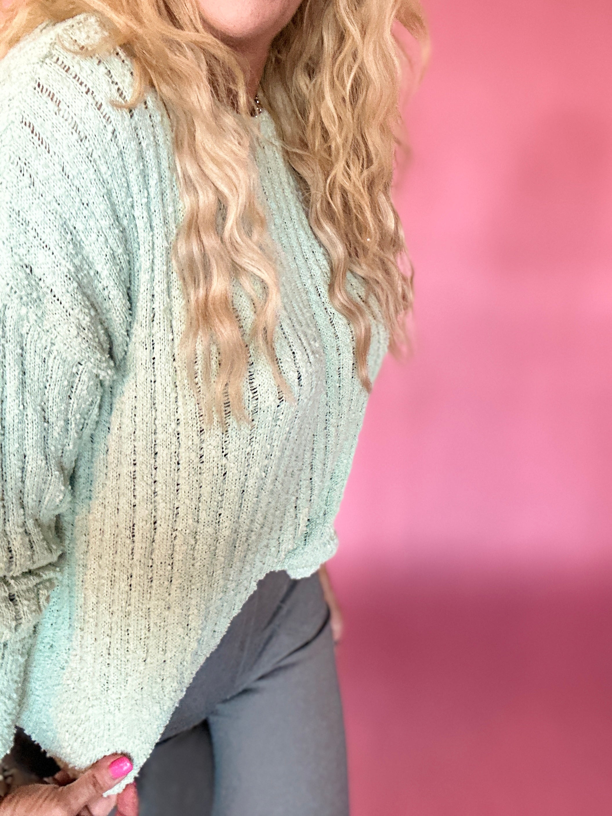 Sage Advice Bouclé Rib Sweater