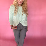 Sage Advice Bouclé Rib Sweater