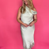 The Sage Satin Grace Midi Skirt - Shabby 2 Chic Boutiques