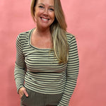 Sammy Striped Crew Neck Long Sleeve Top