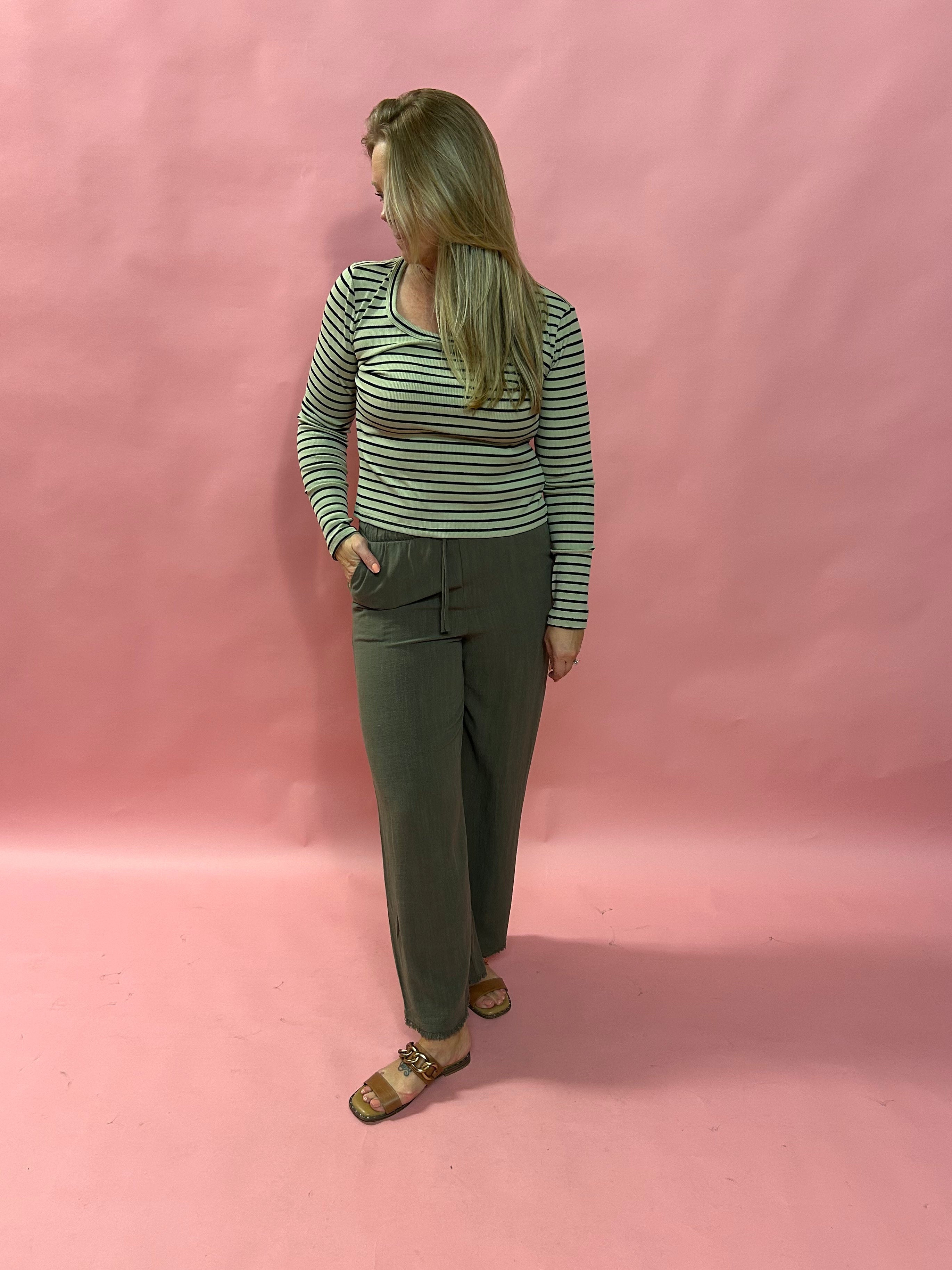 Sammy Striped Crew Neck Long Sleeve Top