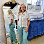 Sandy Resort Radiance Pants in Grey Teal