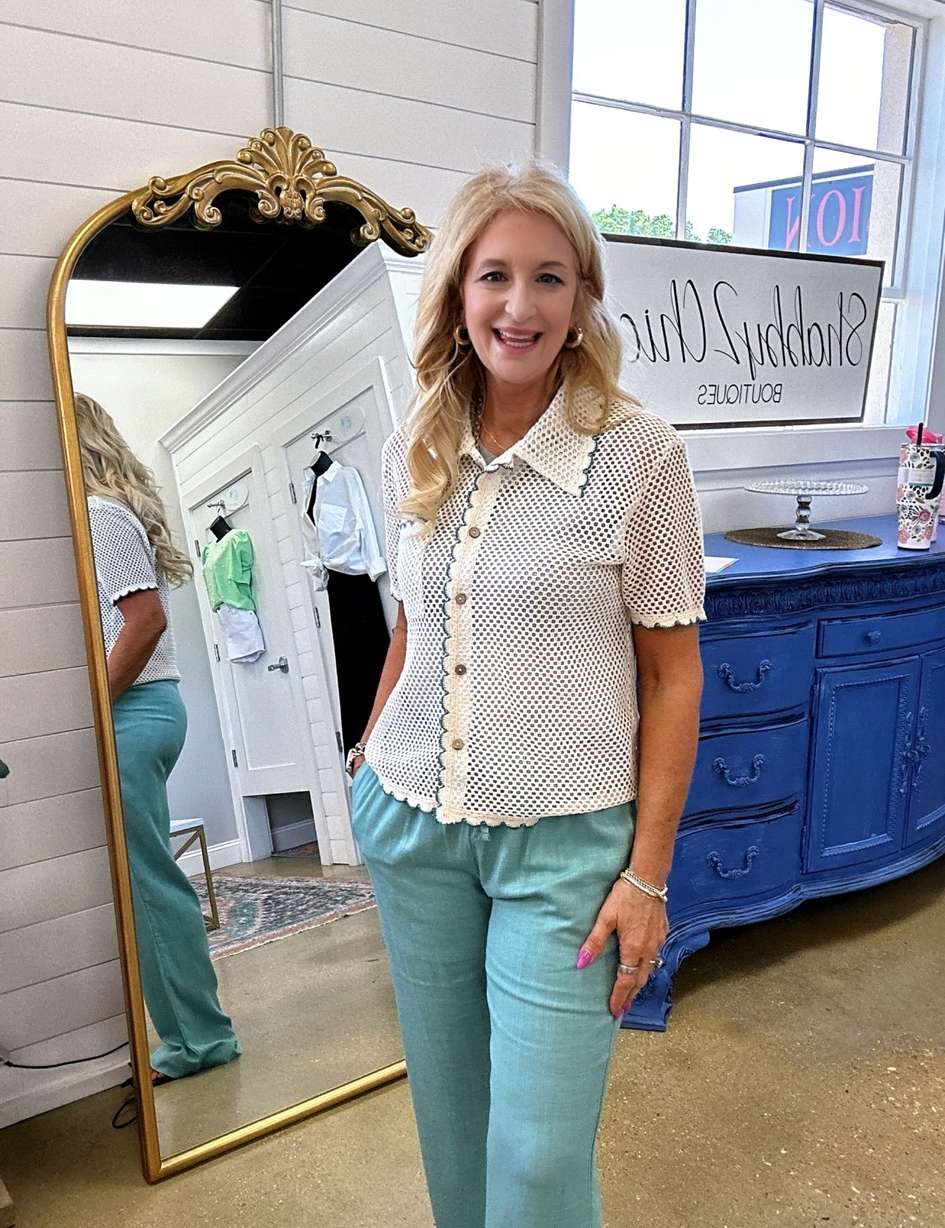 Sandy Resort Radiance Pants in Grey Teal