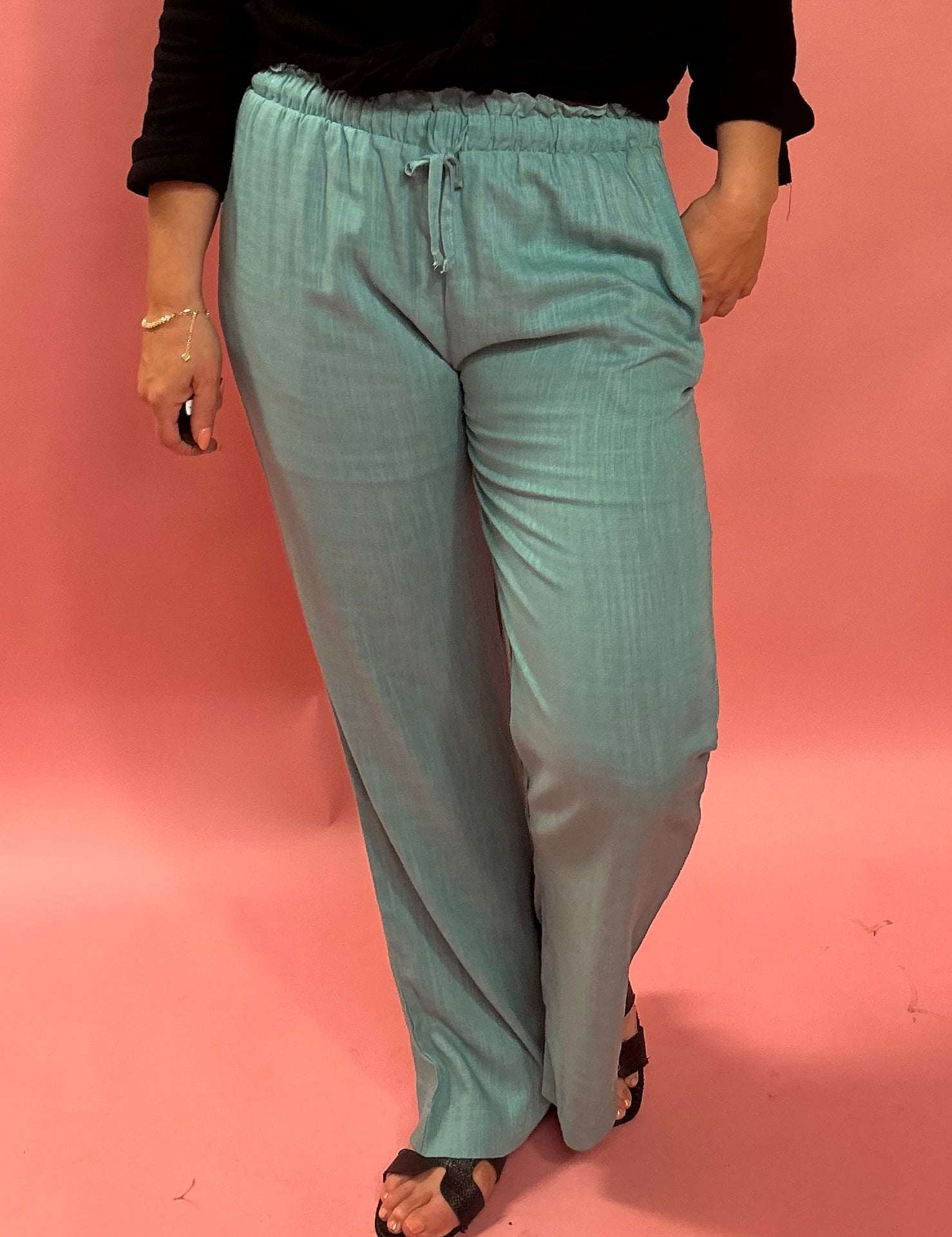 Sandy Resort Radiance Pants in Grey Teal