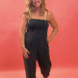 Santos Gauze Jumpsuit in Black