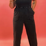 Santos Gauze Jumpsuit in Black