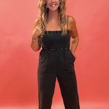 Santos Gauze Jumpsuit in Black