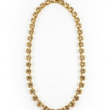 Sarina necklace in clear with 6mm faceted crystals strung along an antique gold plated chain