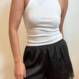 The Elevated Everyday Satin Shorts in Brown