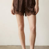 The Elevated Everyday Satin Shorts in Brown