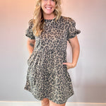 Savannah Tiered Leopard Mini Dress