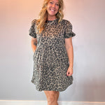 Savannah Tiered Leopard Mini Dress