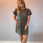Savannah Tiered Leopard Mini Dress