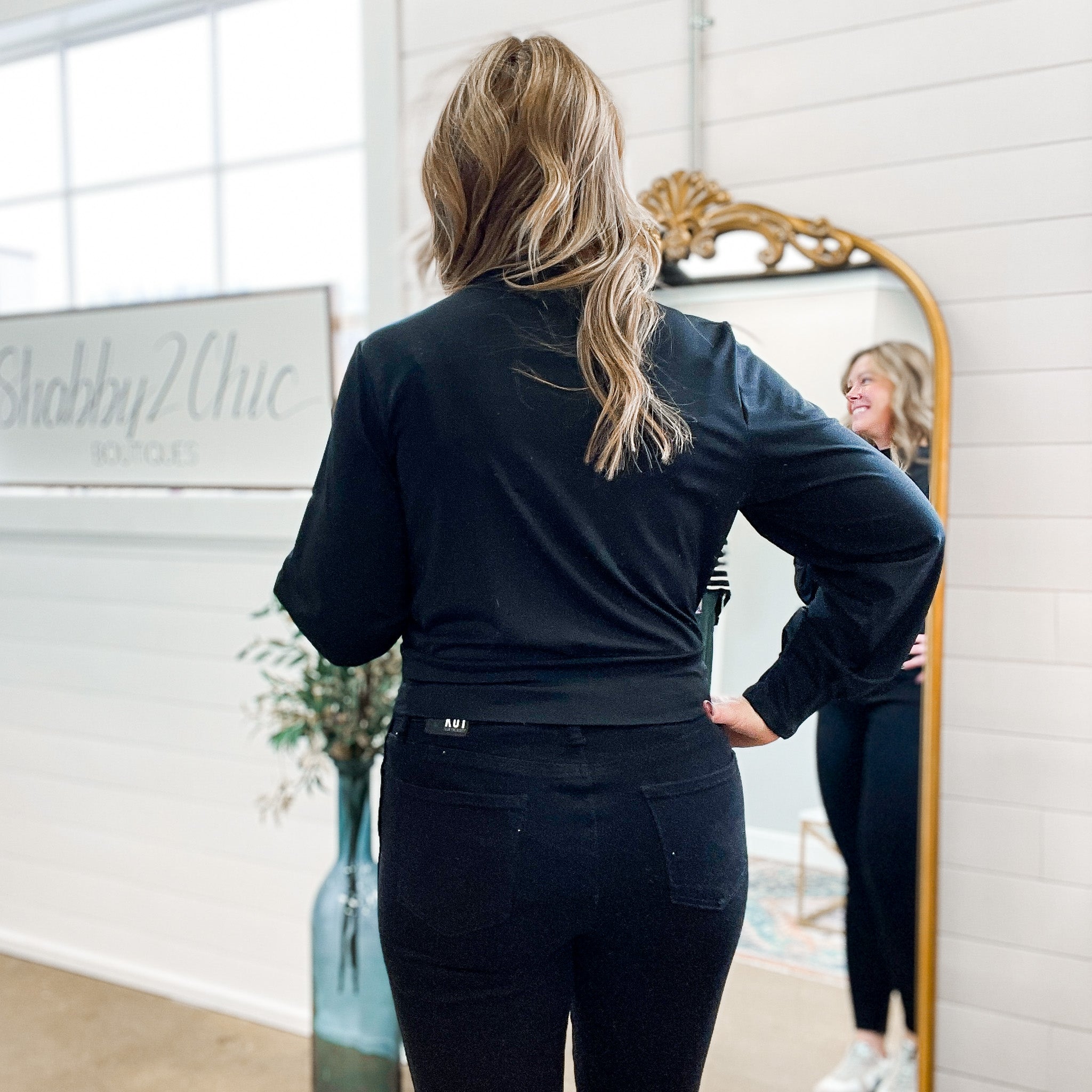 Scorpio Shine Jersey Top in Black