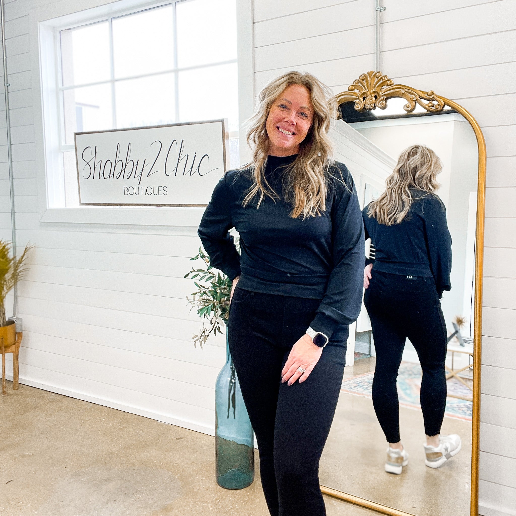 Scorpio Shine Jersey Top in Black