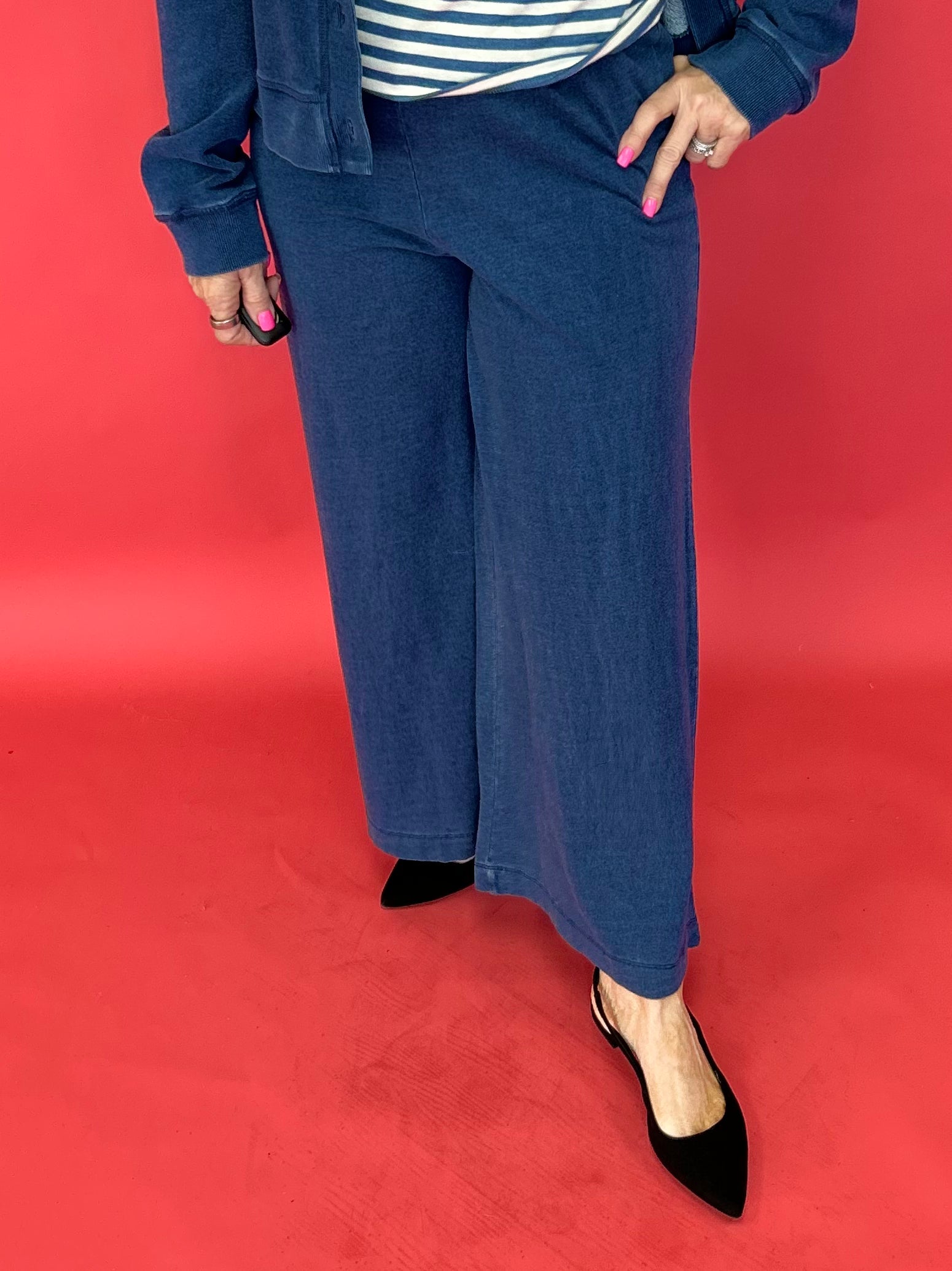 Scout Jersey Flare Pant in Indigo Pant