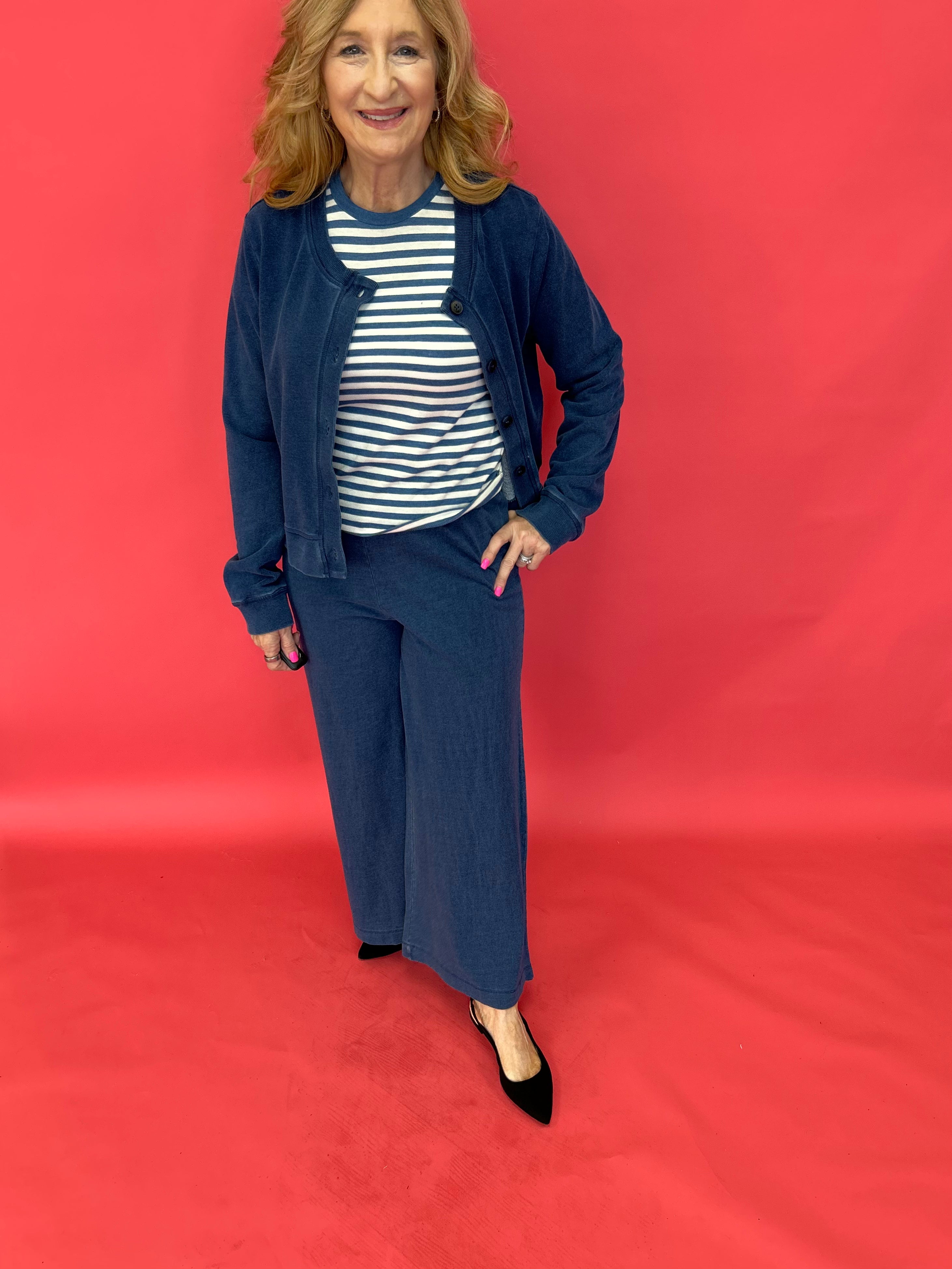 Scout Jersey Flare Pant in Indigo Pant