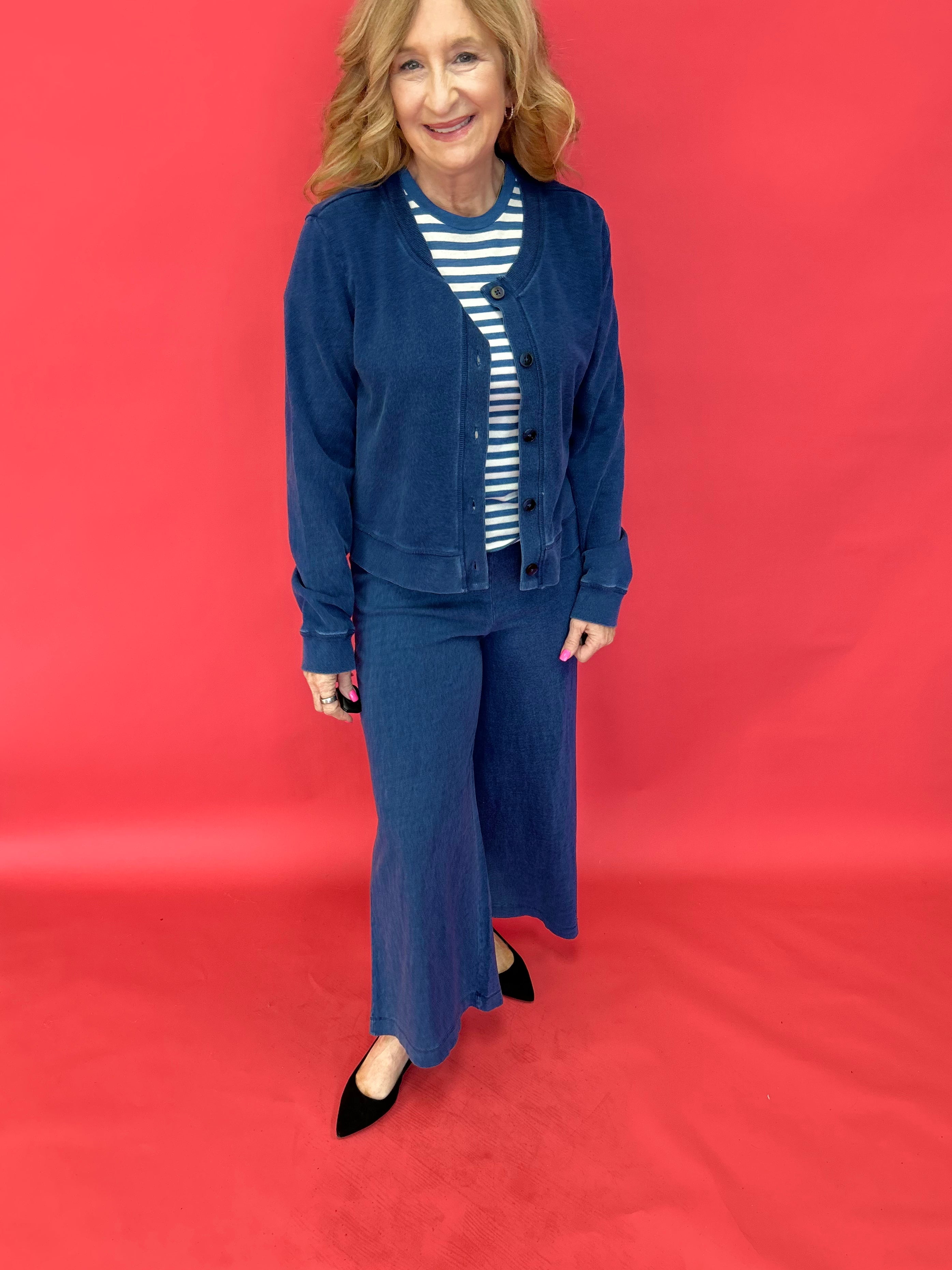 Scout Jersey Flare Pant in Indigo Pant