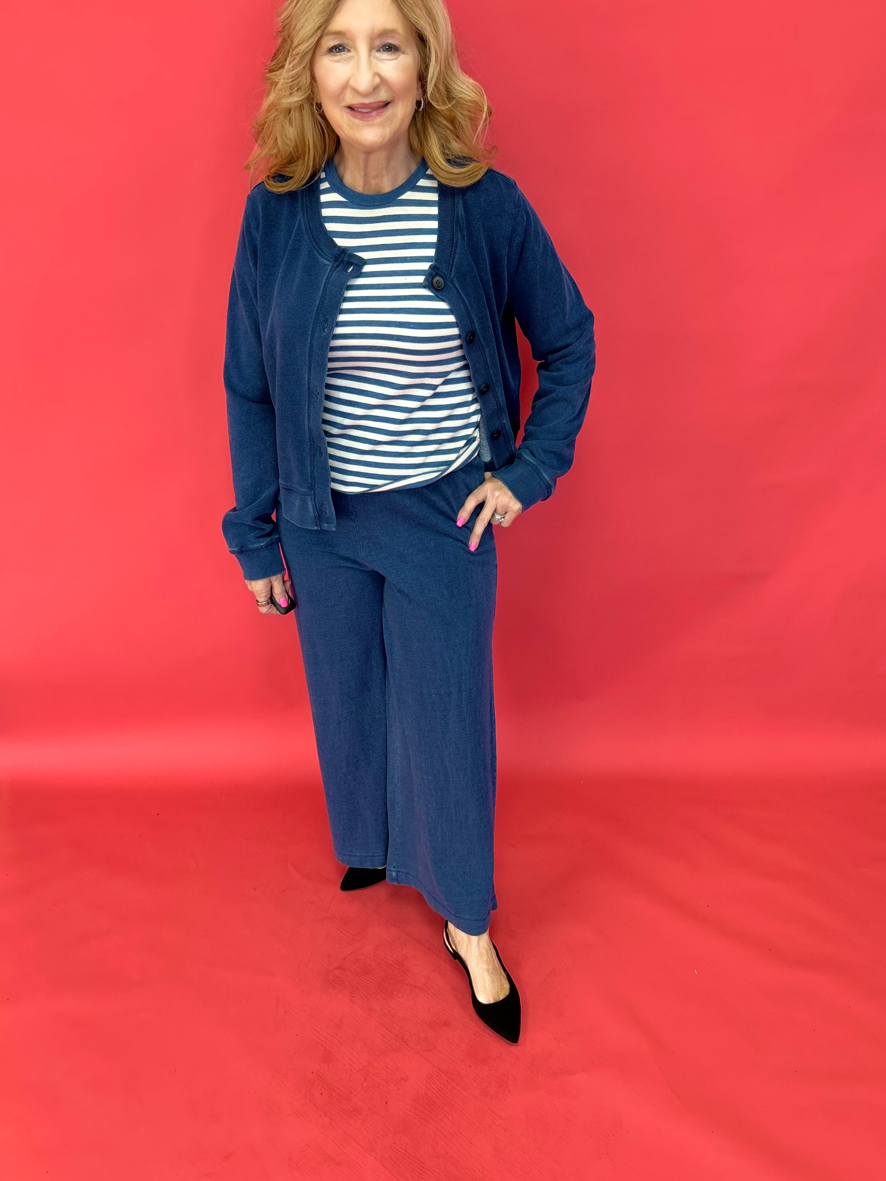 Scout Jersey Flare Pant in Indigo Pant