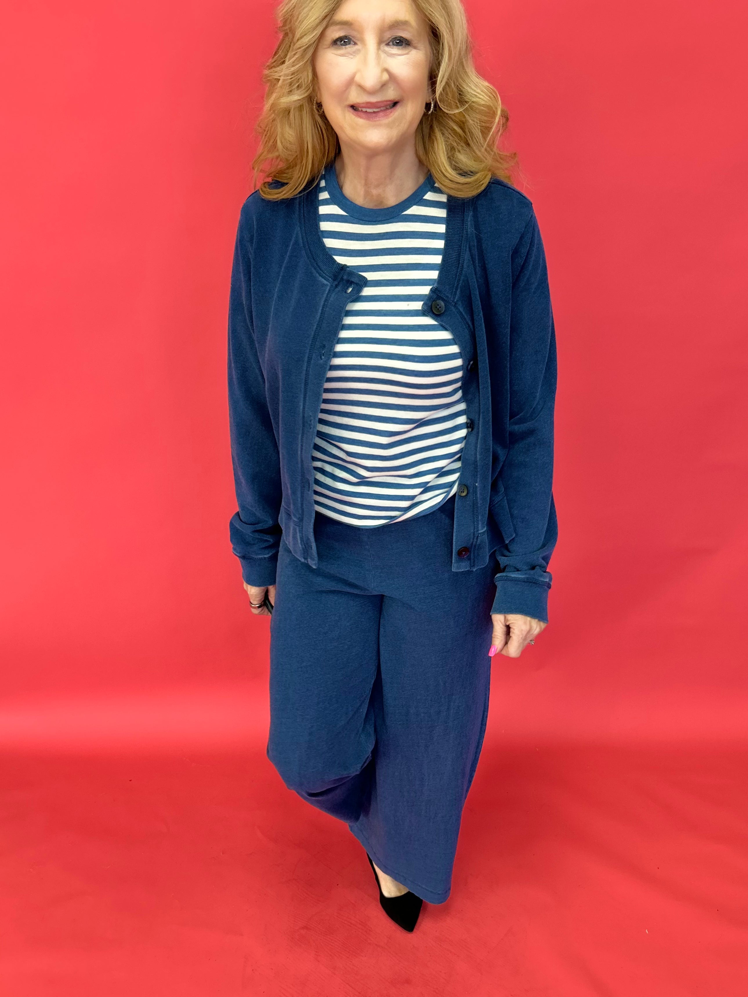 Scout Jersey Flare Pant in Indigo Pant