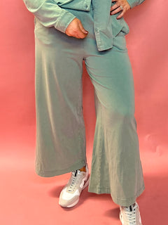 Scout Jersey Flare Pant in Palm Green